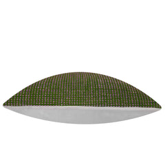 Handwoven Green & Purple Textured Cotton Cushion Cover – 45 x 45 cm | Artisan Woven Throw Pillow Cover