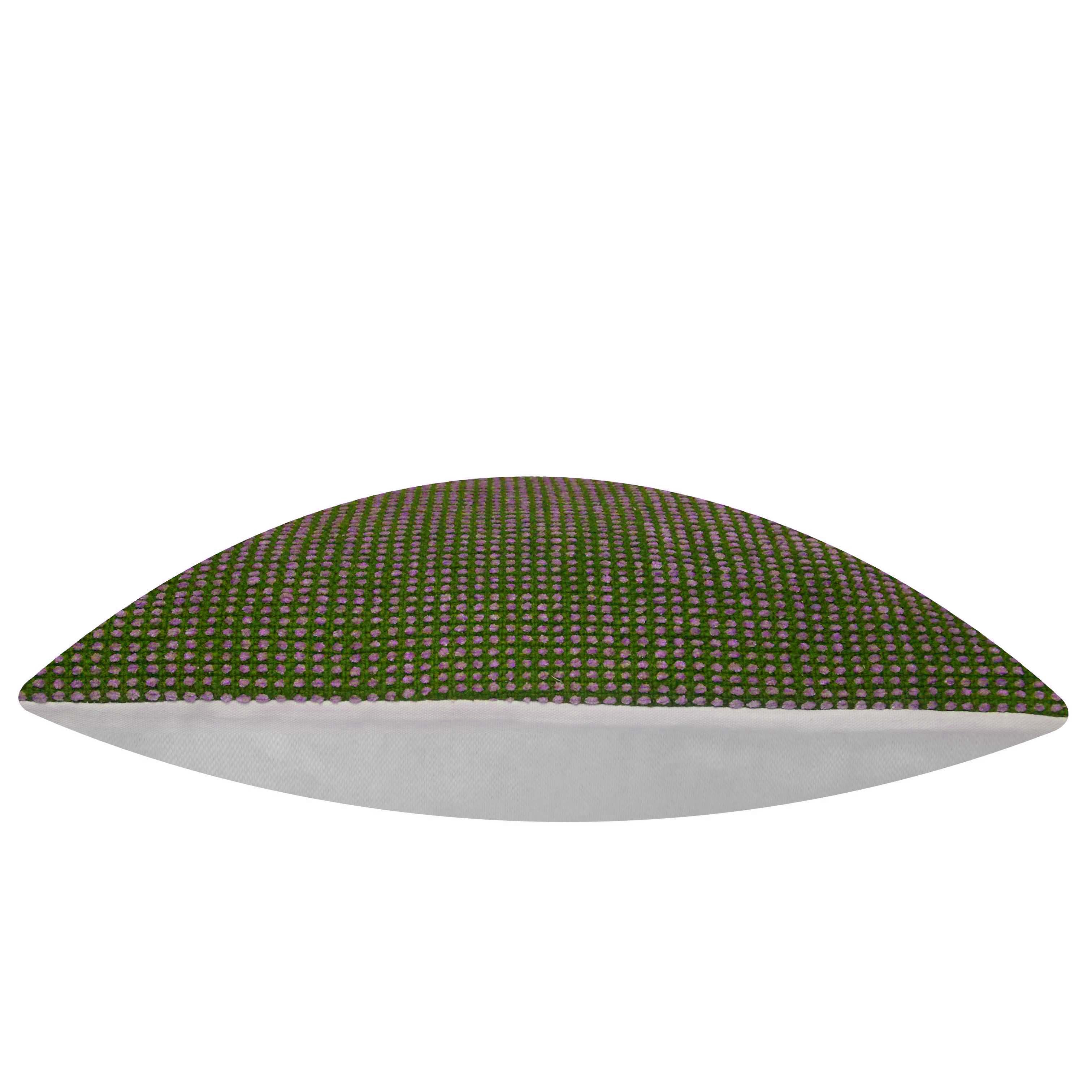 Handwoven Green & Purple Textured Cotton Cushion Cover – 45 x 45 cm | Artisan Woven Throw Pillow Cover