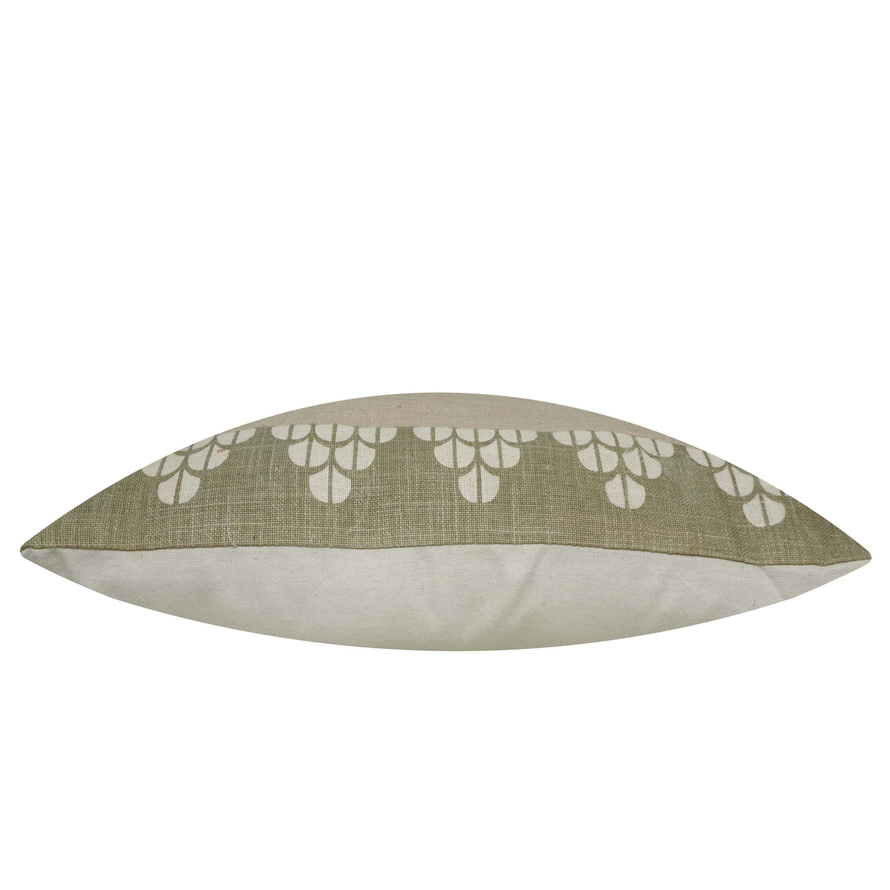 Printed Cotton Cushion Cover 45x45 cm | Geometric Floral Pattern | Decorative Throw Pillow Cover with Concealed Zipper | Modern Home Décor