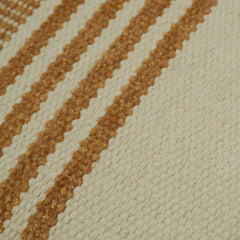 Handwoven Beige & Rust Striped Cushion Cover – 35 x 50 cm | Textured Boho Accent Pillow Cover