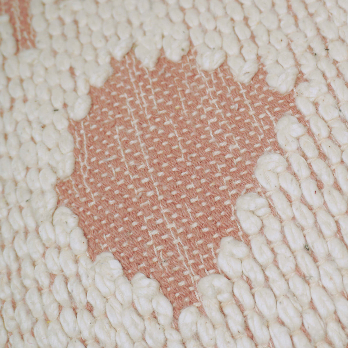 Handwoven Peach & Cream Textured Cushion Cover – 45 x 45 cm