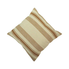 Handmade Cotton Striped Cushion Cover 45x45 cm | Beige Woven Decorative Pillow Cover | Modern Boho Home Décor
