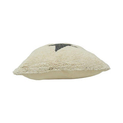 Tufted Star Cotton Cushion Cover – Black & Ivory Textured Throw Pillow Cover 45x45 cm