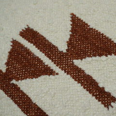 Handwoven Cream & Rust Geometric Cushion Cover – 45 x 45 cm | Textured Boho Accent Pillow Cover