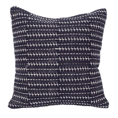 Handwoven Black & White Cotton Cushion Cover 45x45 cm | Artisan Handmade Textured Throw Pillow Cover | Modern Boho Home Décor