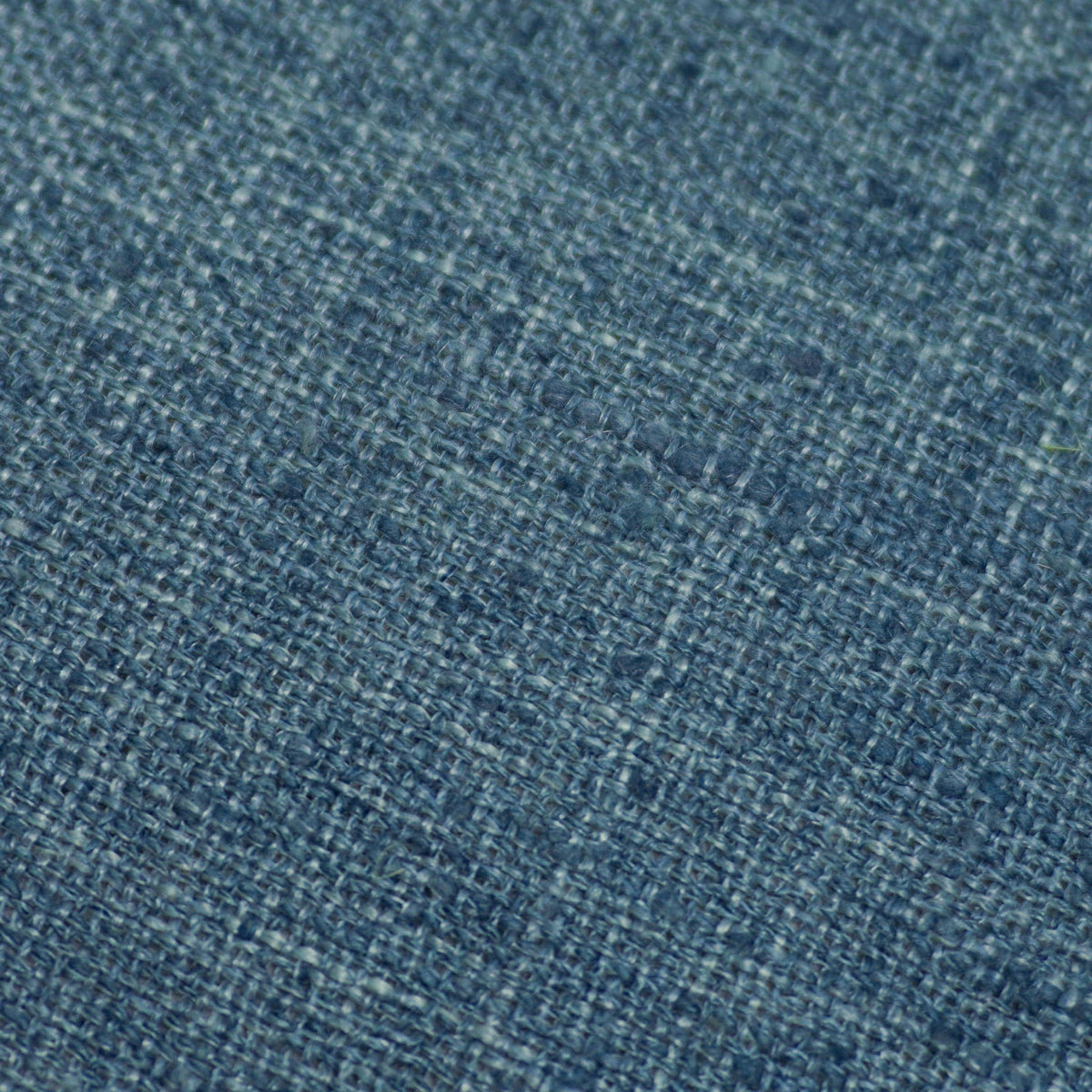 Blue textured solid slub fabric handcrafted cushion cover 45x45 cm