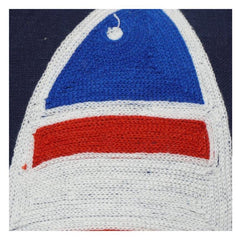 Embroidered Nautical Fish Cotton Cushion Cover | Marine-Inspired Decorative Pillow | 40 x 60 cm