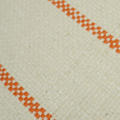 Handwoven Cotton Cushion Cover – Cream & Orange Striped 45 x 45 cm