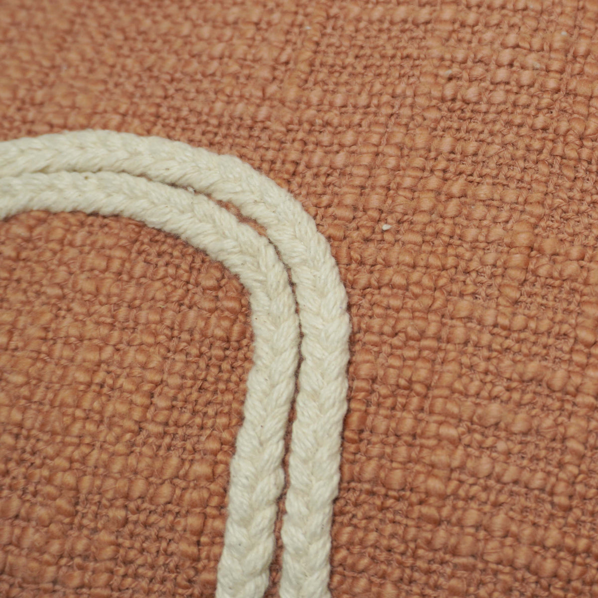 Handcrafted Embroidered Cotton Cushion Cover with Textured Rope Detailing – 45 x 45 cm