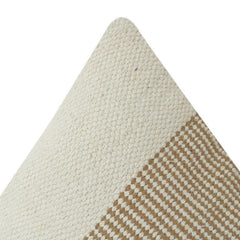 Beige & Ivory Striped Cotton Cushion Cover | Minimal Woven Texture | Modern Neutral Décor Pillow Cover (18x18 Inch)
