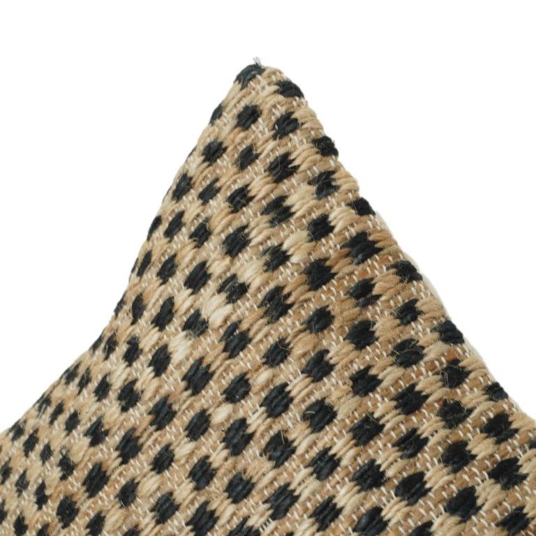 Eco-Friendly Jute Cushion Cover | Natural & Black Geometric Weave | 45x45 cm - Bulk manufacturer & supplier from Panipat, India