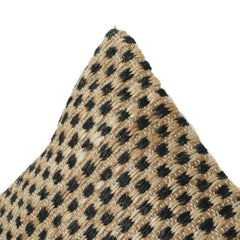 Eco-Friendly Jute Cushion Cover | Natural & Black Geometric Weave | 45x45 cm