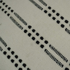 Handwoven Cotton Cushion Cover 45x45 cm | Black & Ivory Woven Striped Throw Pillow Cover | Modern Boho Decorative Cushion Cover | Hidden Zip | 18x18 Inch