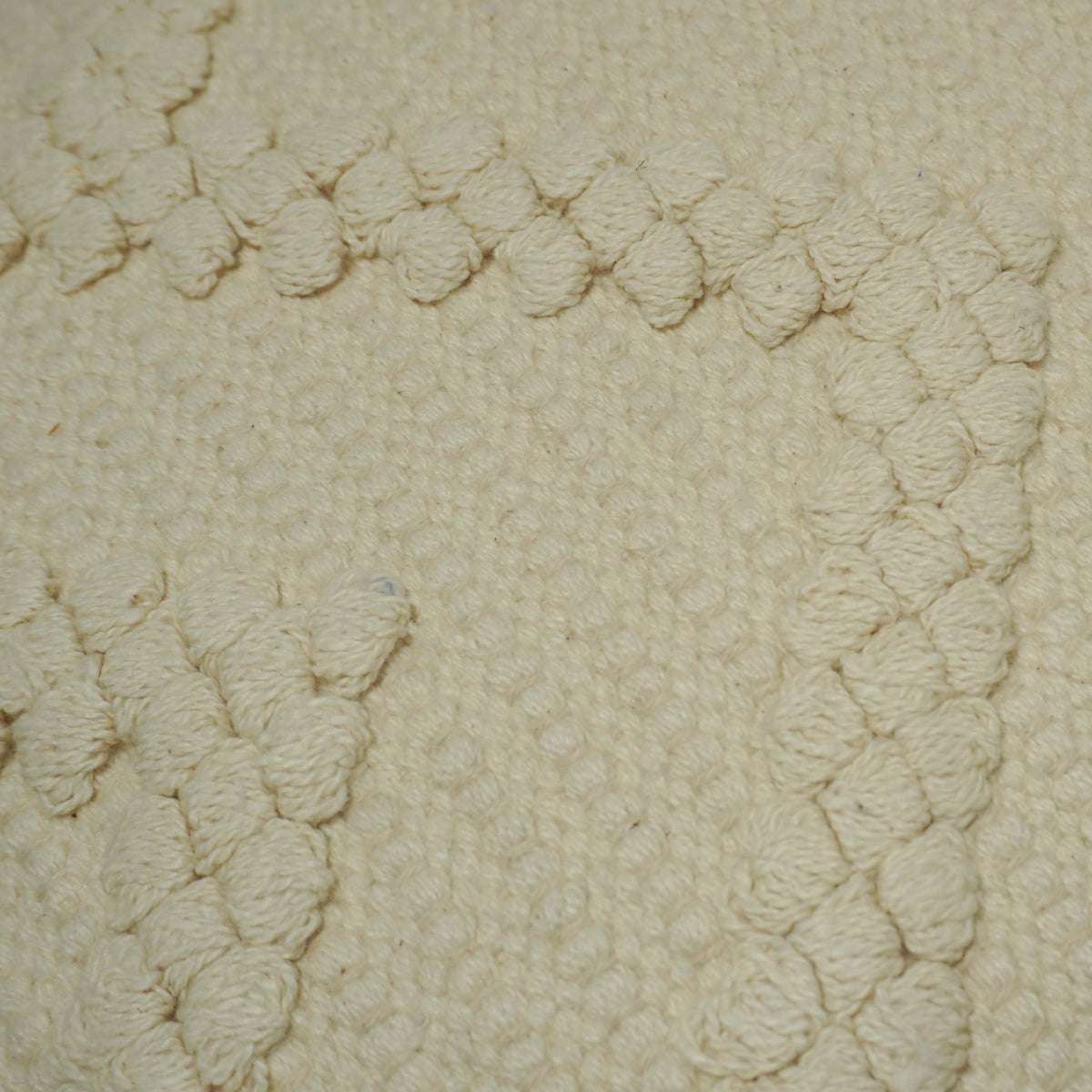 Handwoven Cotton Cushion Cover 45x45 cm | Ivory Textured Geometric Tufted Design | Decorative Throw Pillow Cover | Hidden Zipper | Modern Boho Home Décor