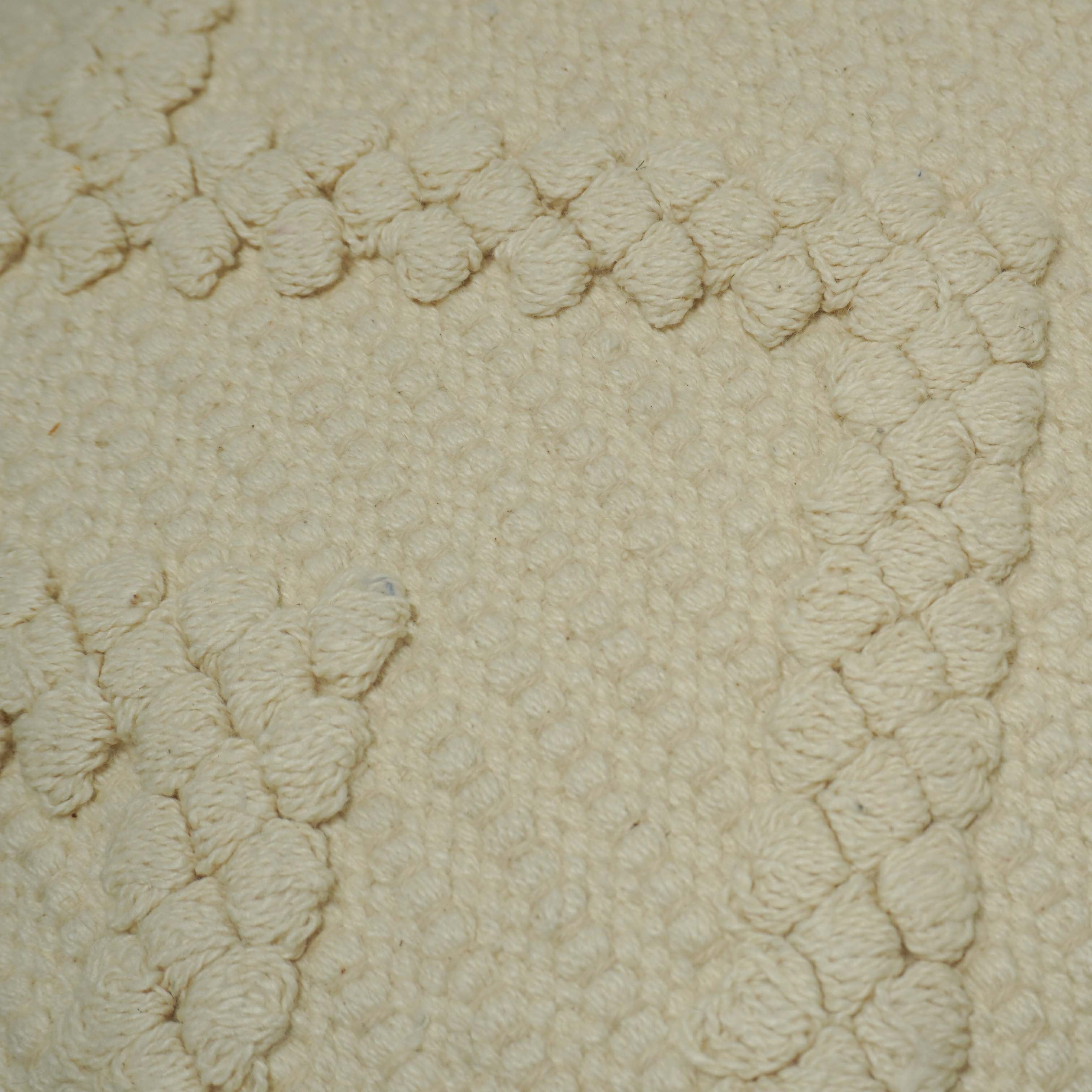 Handwoven Cotton Cushion Cover 45x45 cm | Ivory Textured Geometric Tufted Design | Decorative Throw Pillow Cover | Hidden Zipper | Modern Boho Home Décor