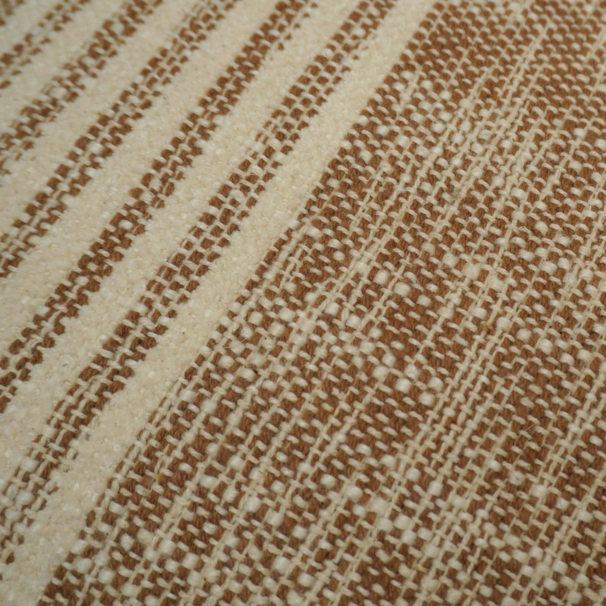 Handwoven Cotton Cushion Cover 45x45 cm | Textured Striped Woven Throw Pillow Cover | Natural Beige Decorative Cushion Cover with Concealed Zip | Boho & Modern Home Décor
