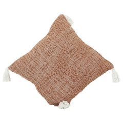 Textured Cotton Cushion Cover with Tassels – Woven Design | 45x45 cm | Decorative Throw Pillow Cover