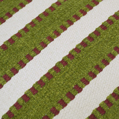 Handwoven Olive Green & Ivory Striped Cushion Cover – 45 x 45 cm