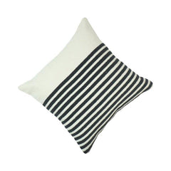 Handmade Black & White Striped Cotton Cushion Cover | Woven Boho Pillow Cover | 45x45 cm