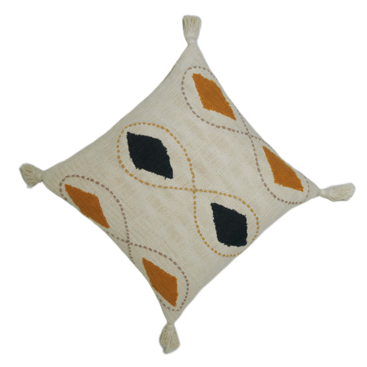 Handcrafted patchwork embroidered cushion cover 45x45 cm
