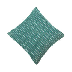 Handmade Textured Cotton Cushion Cover 45x45 cm | Woven Tufted Decorative Pillow Cover in Teal