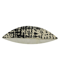 Abstract Black & Ivory Jacquard Cushion Cover 45x45 cm | Woven Cotton Decorative Throw Pillow Cover | Modern Designer Sofa Cushion Cover with Hidden Zip