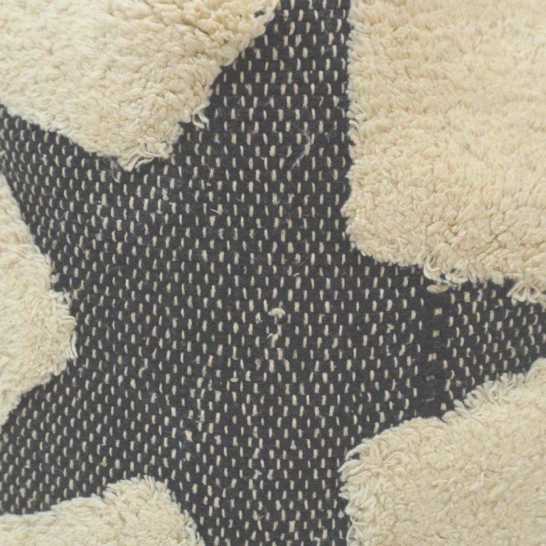 Tufted Star Cotton Cushion Cover – Black & Ivory Textured Throw Pillow Cover 45x45 cm - Bulk manufacturer & supplier from Panipat, India