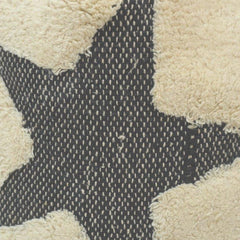 Tufted Star Cotton Cushion Cover – Black & Ivory Textured Throw Pillow Cover 45x45 cm