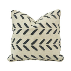 Handmade Mudcloth Inspired Cotton Cushion Cover – Black & Ivory Geometric Design | 45x45 cm