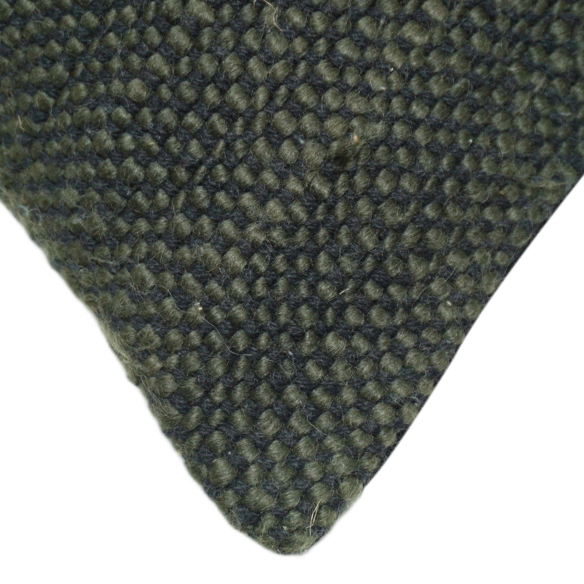 Dark olive green textured handwoven polyester cushion cover 45x45 cm