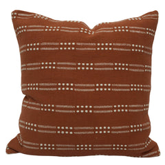 Handwoven Cotton Cushion Cover 45x45 cm | Rust Brown Woven Textured Throw Pillow Cover | Modern Boho Decorative Cushion Cover | Hidden Zipper | 100% Cotton