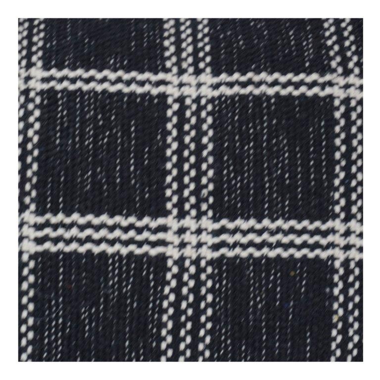 Black & Ivory Plaid Woven Cotton Cushion Cover | Textured Grid Pattern | Modern Minimalist Decor | 18x18 Inch
