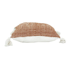 Textured Cotton Cushion Cover with Tassels – Woven Design | 45x45 cm | Decorative Throw Pillow Cover