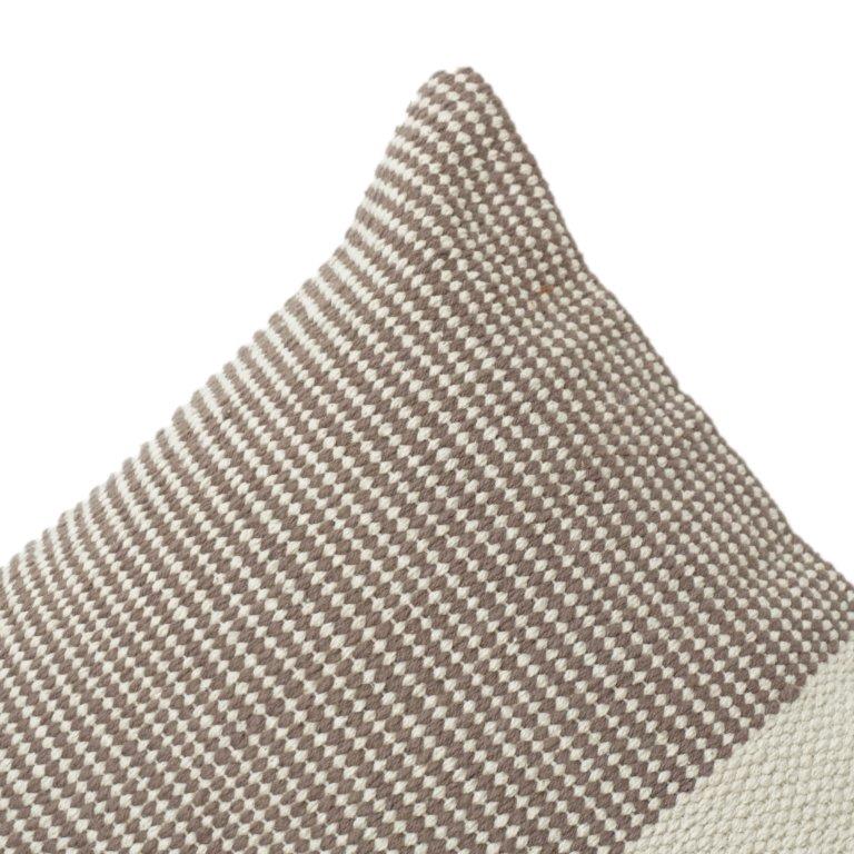 Handwoven Cotton Cushion Cover 45x45 cm – Dual Tone Textured Minimal Design | Handmade Decorative Pillow Cover
