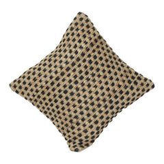 Eco-Friendly Jute Cushion Cover | Natural & Black Geometric Weave | 45x45 cm