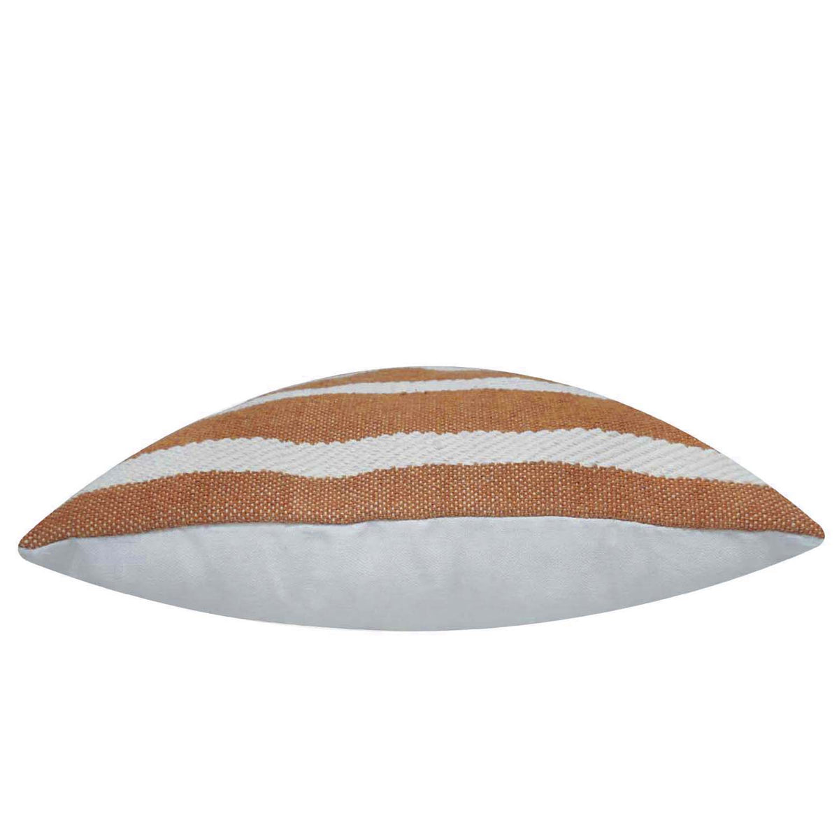 Rust and ivory textured striped handwoven cushion cover 45x45 cm