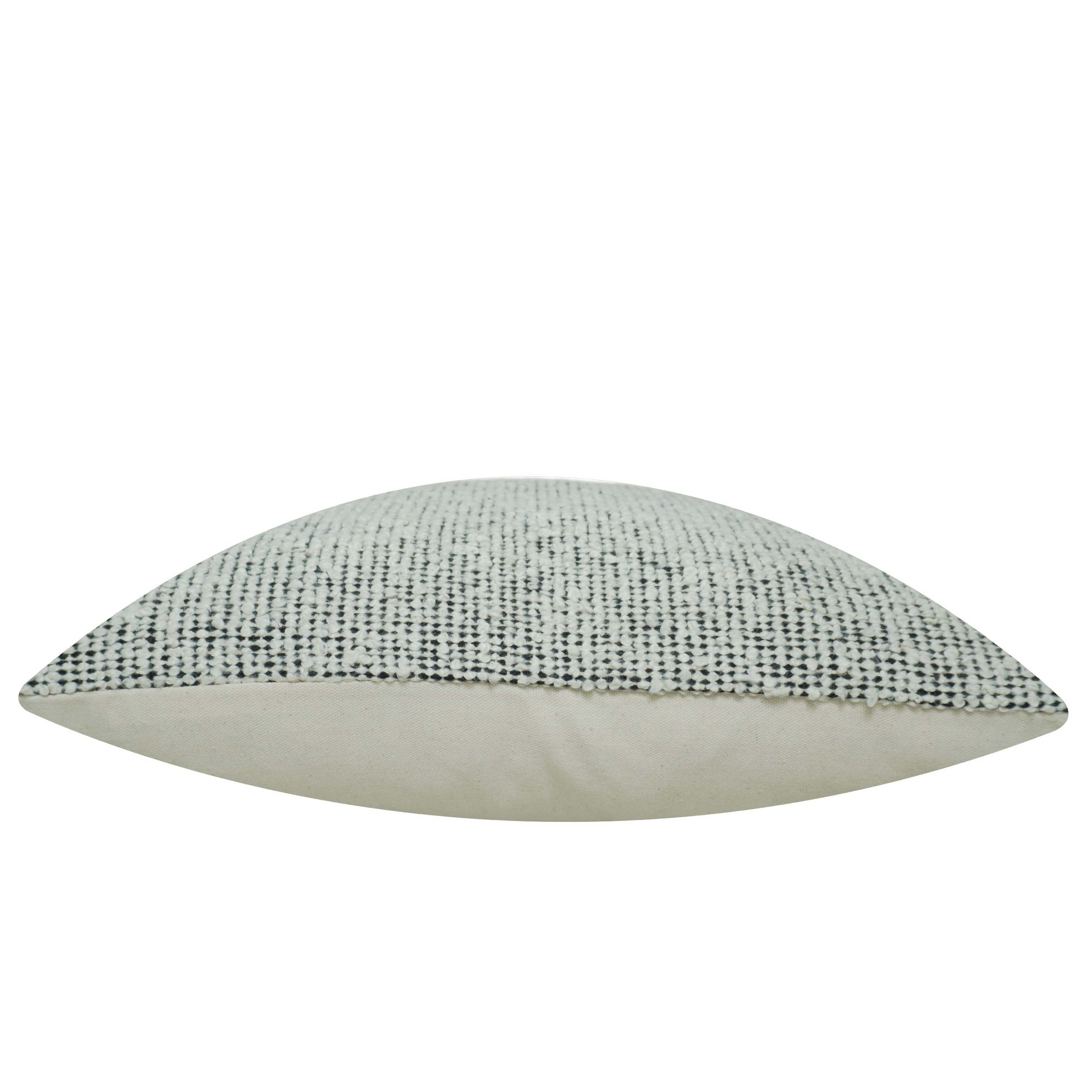 Handwoven Textured Cushion Cover – Ivory & Black Speckled Weave, 45 x 45 cm