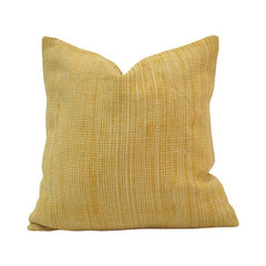 Handmade Mustard Textured Cotton Cushion Cover 45x45 cm | Woven Decorative Throw Pillow Cover
