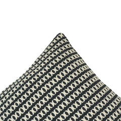 Handmade Cotton Woven Cushion Cover 45x45 cm | Black & Ivory Geometric Stripe Decorative Pillow Cover