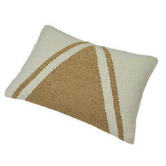 Handwoven Beige & Natural Geometric Textured Cushion Cover – 35 x 50 cm