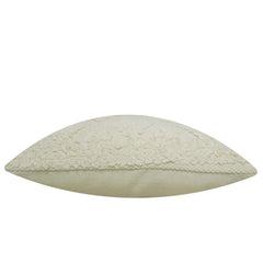 Handwoven Textured Cotton Cushion Cover – Ivory Cream, 45 x 45 cm