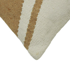 Handwoven Beige & Natural Geometric Textured Cushion Cover – 35 x 50 cm