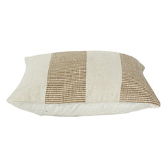 Beige & Ivory Striped Cotton Cushion Cover | Minimal Woven Texture | Modern Neutral Décor Pillow Cover (18x18 Inch)