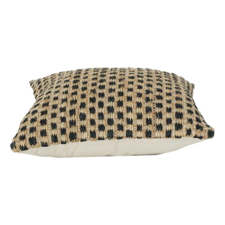 Eco-Friendly Jute Cushion Cover | Natural & Black Geometric Weave | 45x45 cm - Bulk manufacturer & supplier from Panipat, India