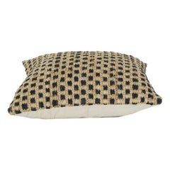 Eco-Friendly Jute Cushion Cover | Natural & Black Geometric Weave | 45x45 cm