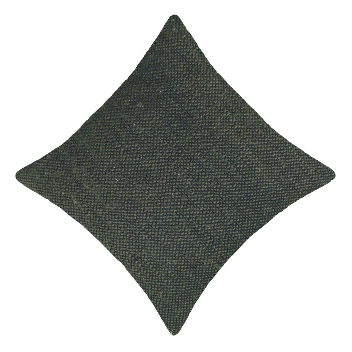 Dark olive green textured handwoven polyester cushion cover 45x45 cm