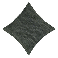 Dark olive green textured handwoven polyester cushion cover 45x45 cm