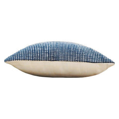 Handmade Indigo Cotton Cushion Cover 45x45 cm | Textured Woven Throw Pillow Cover | Modern Boho Home Décor