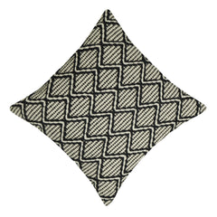 Handwoven Black & Cream Geometric Cotton Cushion Cover – 45x45 cm