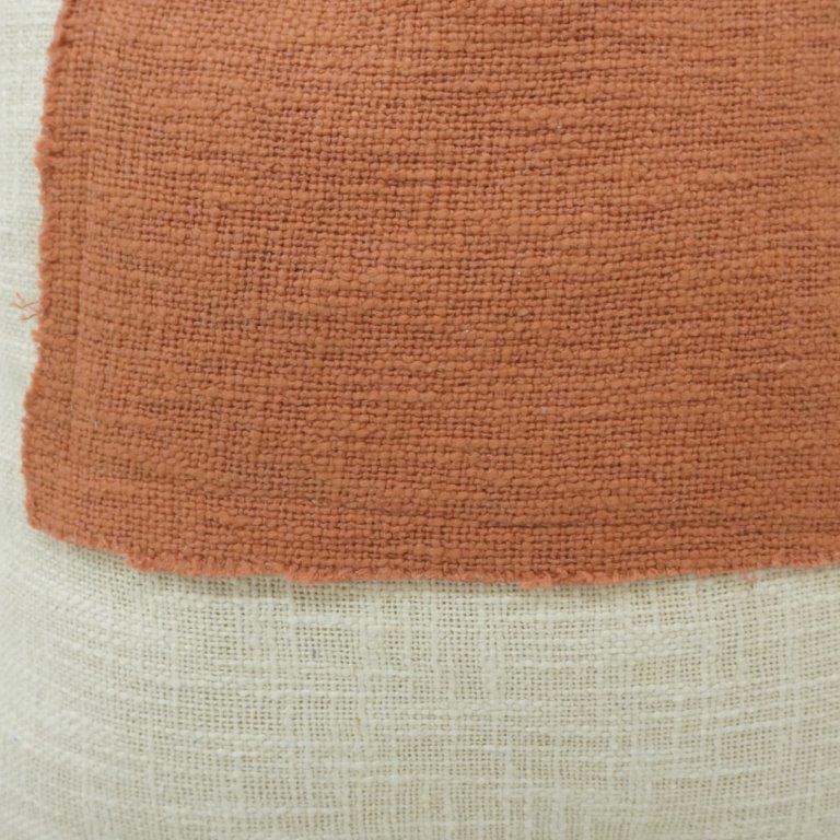 Terracotta Patchwork Cotton Cushion Cover with Fringe Border – 45x45 cm | Boho Textured Throw Pillow Cover - Bulk manufacturer & supplier from Panipat, India